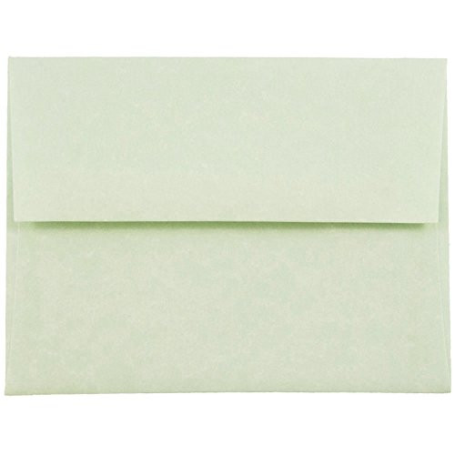 JAM PAPER A2 Parchment Invitation Envelopes - 4 3/8 x 5 3/4 - Green Recycled - 50/Pack