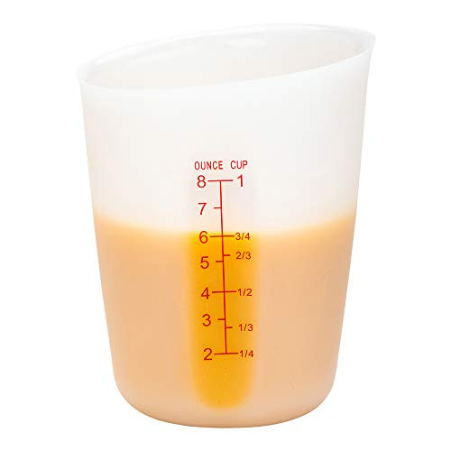 1-cup Silicone Measuring Cup with Markings - Flexible - Easy Grip - Translucent - 1ct Box - Restaurantware