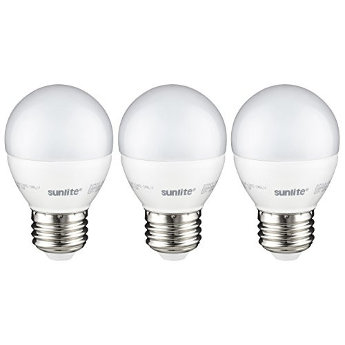 Sunlite G16/LED/7W/D/E26/FR/ES/27K/CD/3PK Dimmable Energy Star 2700K Medium Base Warm White LED Globe G16 7W Light Bulb (3 Pack), Frosted