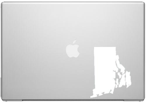Rhode Island Ocean State Pride Decal Sticker - White 5" Vinyl Decal for Cars, Macbooks, and Other Laptops