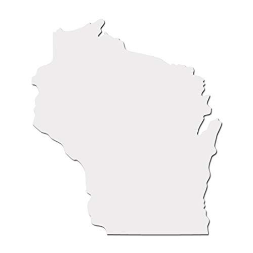 Wisconsin Badger State Pride Decal Sticker - White 5" Vinyl Decal for Cars, Macbooks, and Other Laptops