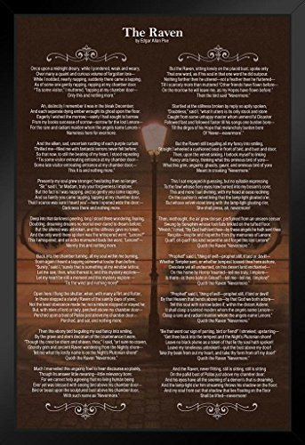 Edgar Allan Poe The Raven Black Wood Framed Art Poster 14x20