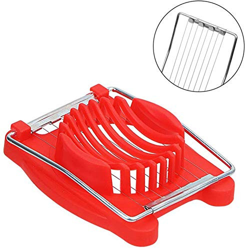 TangoLL Egg Slicer Eggs Cutters with Stainless Steel Wires for Hard-Boiled Eggs   (red)