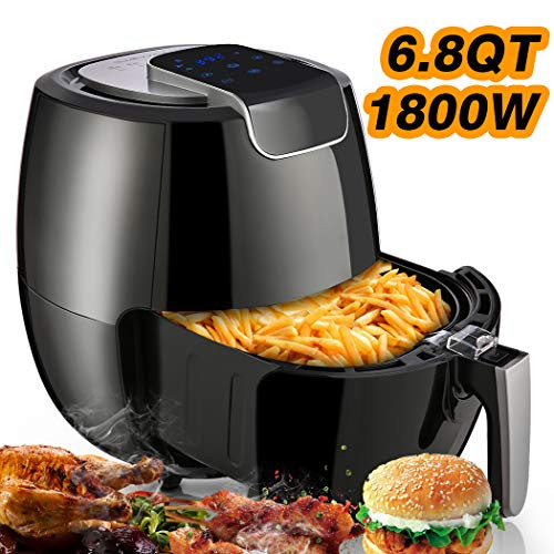 Air Fryer 6.8-QT,1800W Electric Airfryer Oven Oilless Non-stick Cooker for Fast Healthier Food, Deep Fryer Auto Shut Off Timer & Temperature Control with LED Touch Digital Screen Pot
