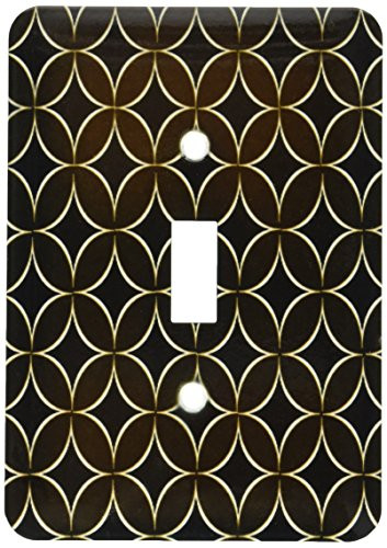 3dRose lsp_210837_1"Elegant Coffee Brown And Black French Diamond Pattern Single Toggle Switch, Multicolor