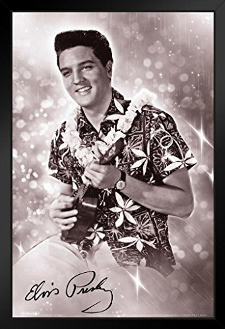Pyramid America Elvis Presley Blue Hawaii Music Black Wood Framed Art Poster 14x20