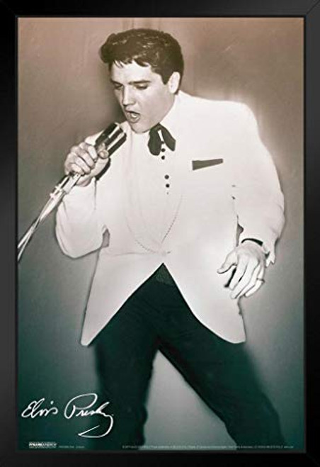 Pyramid America Elvis Presley Concert Music Black Wood Framed Art Poster 14x20 Pyramid America Elvis Presley Concert Music Black Wood Framed Art Poster 14x20