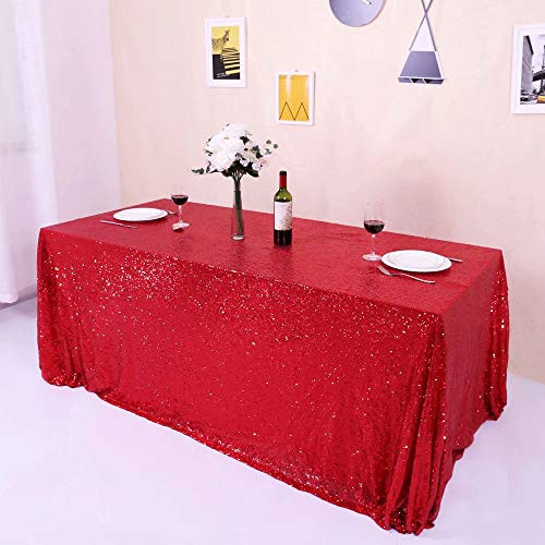 GFCC Red Sequin Tablecloth Sparkly for Party Wedding Banquet Christmas Rectangle Table Cloth 60"x102" Glitter Cake Table Cover GFCC Red Sequin Tablecloth Sparkly for Party Wedding Banquet Christmas Rectangle Table Cloth 60"x102" Glitter Cake Table Cover