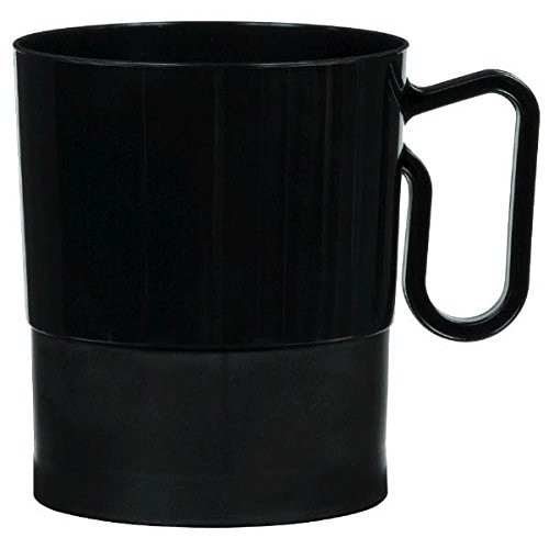 Amscan Plastic Coffee Cups, 8 oz, Black