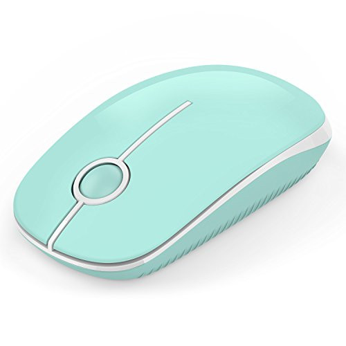 Jelly Comb 2.4G Slim Wireless Mouse with Nano Receiver, Less Noise, Portable Mobile Optical Mice for Notebook, PC, Laptop, Computer, MacBook MS001 (Powder Blue and White)