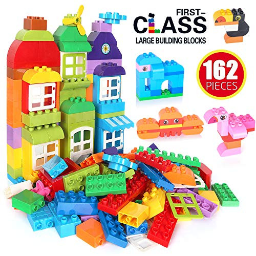 EP EXERCISE N PLAY Large Building Blocks, Building Bricks Set, Educational DIY Classic Toy Bricks, Compatible Blocks Construction Toys, STEM Gift Toys for Kids Toddlers Boys Girls?162 Pieces?