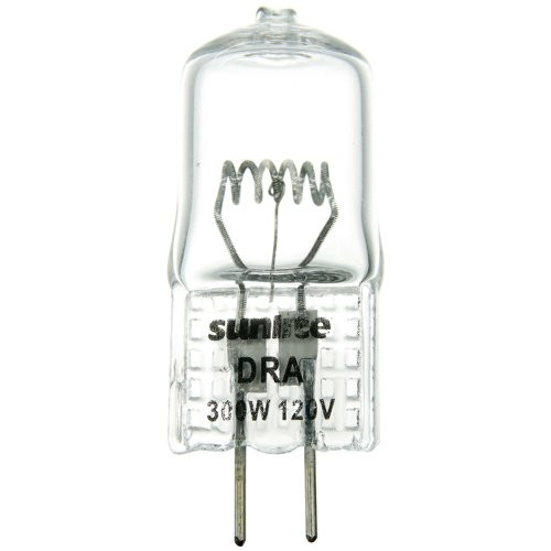 Sunlite DRA 300W/T4/120V/CL/G6.35 300-watt 120-volt Bi-Pin Based Stage and Studio T4 Bulb, Clear