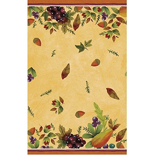 Amscan 579853 Thanksgiving Medley Paper Gold Table Cover | Party Tableware 54" x 102" 1ct