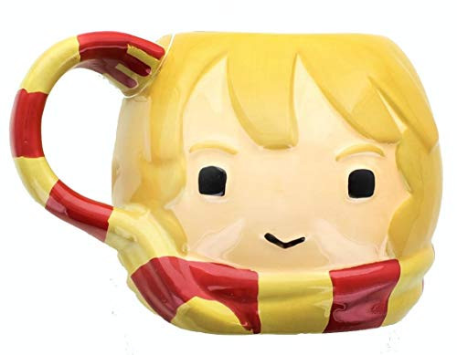 Harry Potter Hermione Figural Coffee Mug, 24 oz - Cute Chibi Design with Gryffindor Scarf Handle - Ceramic