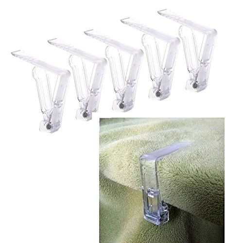 Hustar 12 Pcs Clear Plastic Table Cloth Clips Table Cover Clamp Tablecloth Holders