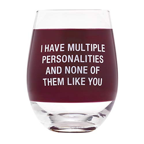 Multiple Personalities And None Of Them Like You Red 16 ounce Glass Wine Tumbler