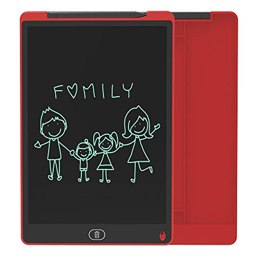 ZenHome LCD Writing Tablet, 12 Inch Electronic Writing and Drawing Board, Erasable Reusable Doodle Pad Tablet for Kids and Adults at Home, School, Office (Red)