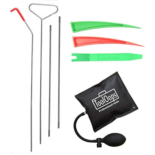 ToolOops 6-Pieces Vehicle Car Tool Kit - Long Reach Grabber Tool with Air Pump and Pry Tool for Car and Truck Safe