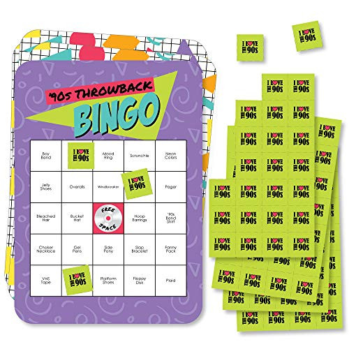 Big Dot of Happiness 90s Throwback - Bar Bingo Cards and Markers - 1990s Party Bingo Game - Set of 18 Big Dot of Happiness 90s Throwback - Bar Bingo Cards and Markers - 1990s Party Bingo Game - Set of 18