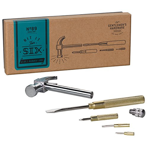 Gentlemen's Hardware Two in One Hammer & Screwdriver Multi-Tool (6 Piece Set)
