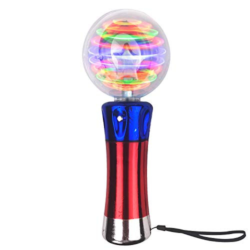 Flashing LED Magic Spinning Ball  Flashing Wand for Kids Aged 3+  Spinning Magic Wand Toy for Costume Party - Spinning Light Up Toy Wand - Party Favors, Birthday Gifts