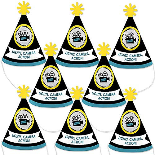 Big Dot of Happiness Movie - Mini Cone Hollywood Party Hats - Small Little Party Hats - Set of 8 Big Dot of Happiness Movie - Mini Cone Hollywood Party Hats - Small Little Party Hats - Set of 8