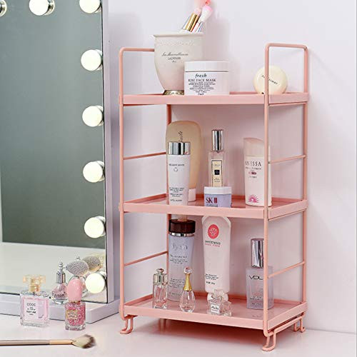 3-Tier Bathroom Countertop Organizer - Vanity Tray Cosmetic & Makeup Storage- Kitchen Spice Rack Standing Shelf - Corner Storage Shelf, Pink 3-Tier Bathroom Countertop Organizer - Vanity Tray Cosmetic & Makeup Storage- Kitchen Spice Rack Standing Shelf - Corner Storage Shelf, Pink