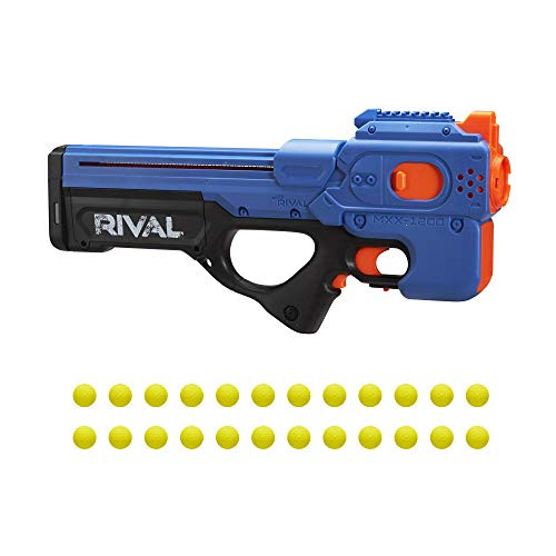 NERF Rival Charger MXX-1200 Motorized Blaster -- 12-Round Capacity, 100 FPS Velocity -- Includes 24 Official Rival Rounds -- Team Blue