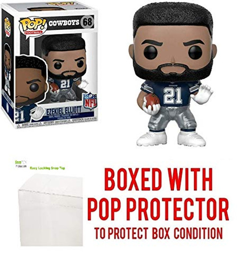 Ezekiel Elliott Dallas Cowboys Away Jersey Pop # 68 Vinyl Figure Bundled with EcoTEK Pop Shield Protector Ezekiel Elliott Dallas Cowboys Away Jersey Pop # 68 Vinyl Figure Bundled with EcoTEK Pop Shield Protector