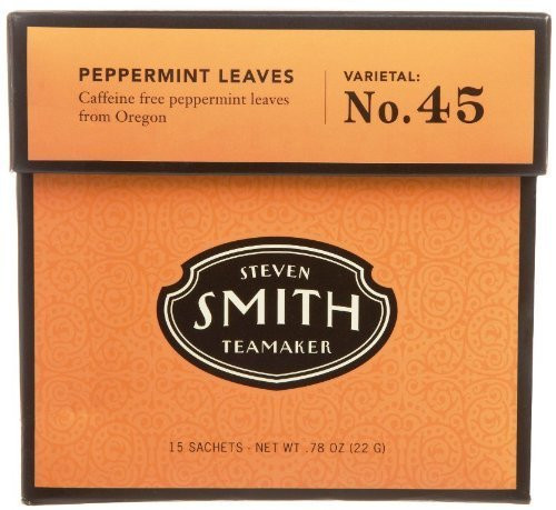 Smith Teamaker Peppermint Leaves Blend No. 45 (Large Cut Herbal Infusion), 0.78 oz, 15 Bags