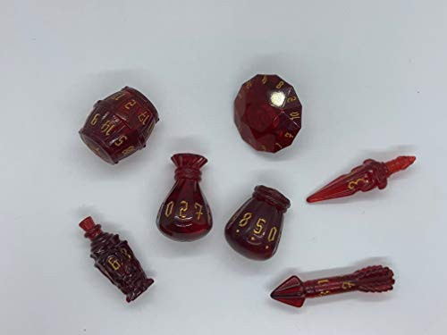 Misfit PolyHero Dice: Rogue: 7-Dice Set: Red