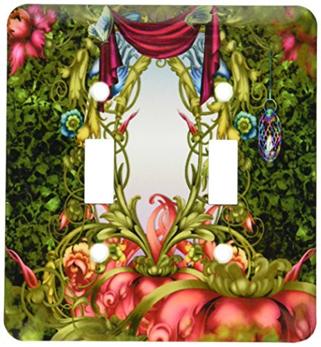 3dRose lsp_52204_2 Mirror Gardens Flowers, Fairy Land, Beautiful Fantasy Backgrounds Toggle Switch