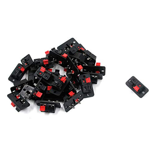 FarBoat 30Pcs WP2-4 Speaker Terminal Block Clip Stereo Speaker Terminal Strip Board Connector Spring Jointing Clamp 2 Positions 2 Pins