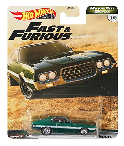 Hot Wheels Ford Gran Torino Vehicle, Fast & Furious1:64 Scale Diecast Vehicle, Toys for Kids Age 3 and Up, Toys for Boys