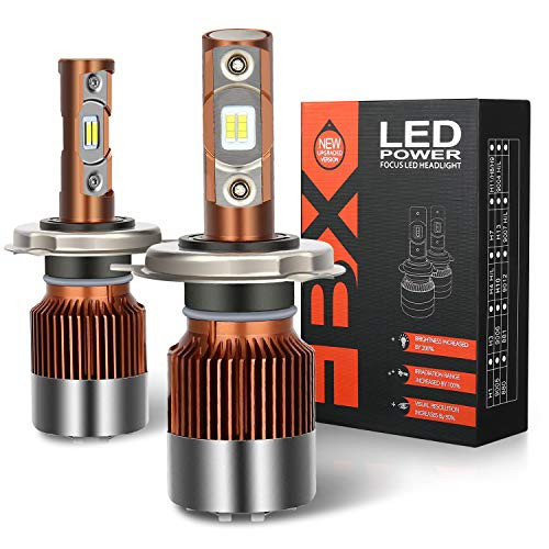 H4 LED Headlight Bulb Hi/Lo Beam 9003 Bulbs Conversion Kit 6000K Cool White with Adjustable Beam for Car/Motorcycle Headlamp Replacement Bulbs