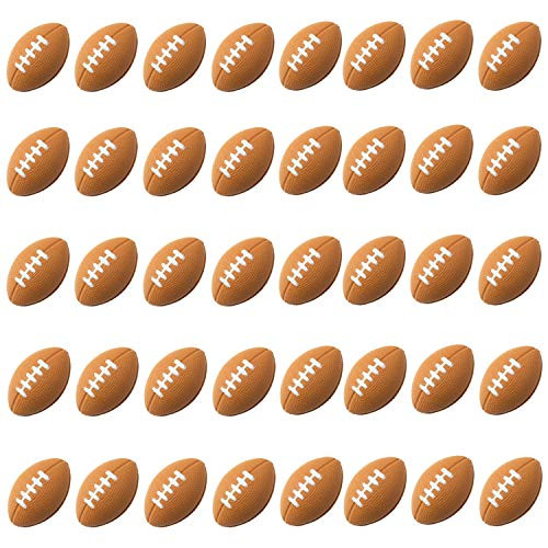 SOTOGO 40 Pieces Football Stress Ball Stress Mini Ball Foam Squeeze Sports Ball, Foam Squeeze Sports Ball for School Carnival Reward, Party Bag Gift Children Gift