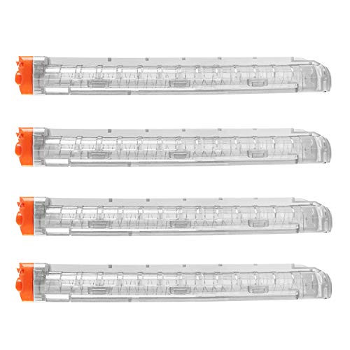 BOROLA 4Pcs Replacement Reload Clip 12-Round Refill Magazine Reload Clip for Nerf Rival Apollo XV-700 Rival Zeue XV-1200 (Clear)