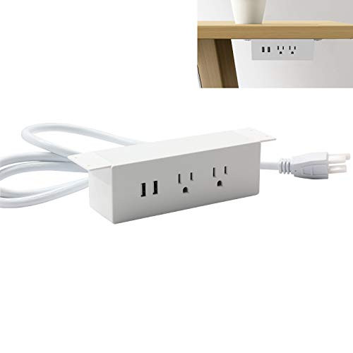 Desk Power Sockets with USB Ports,UL Approval Fast Charging Power Strip Hanging Mount Under Desk Table Edge