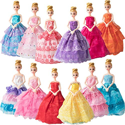 SOTOGO 12 Pieces Doll Clothes for 11.5 Inch Girl Doll Fashion Handmade Doll Dresses Wedding Dresses Evening Dresses Party Gowns Outfit