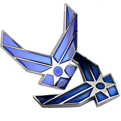 2-Pack Metal US Air Force Emblem 3D Blue Wings Auto Badge USAF Sticker 2-Pack Metal US Air Force Emblem 3D Blue Wings Auto Badge USAF Sticker