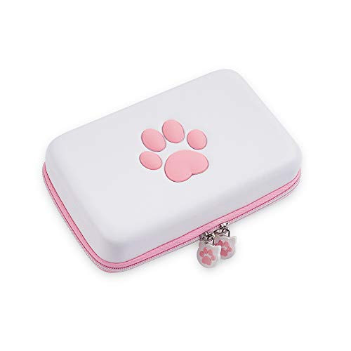 GeekShare Cute Paw Switch Travel Carrying Case for Nintendo Switch Games Hard Shell Portable Storage Bag for Switch Console Controller & Game Accessories, with Removable Shoulder Strap (for Switch)