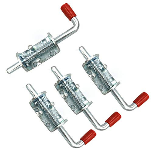 Yaegarden Metal Lock Barrel Bolt Spring Loaded Latch w/Grip Heavy Duty for Gate Shed Door Tailgate Trailer Garage (4)