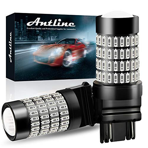 3157 LED Bulbs, ANTLINE Super Bright 4014 102-SMD 3056 3156 3057 3157K 4157 LED Bulbs with Projector Replacement for Brake Tail Lights, Turn Signal Lights, Parking Lights, Brilliant Red(Pack of 2)