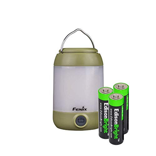 Fenix CL23 300 Lumen dedicated camping light with 3 X EdisonBright AA batteries bundle (Green)