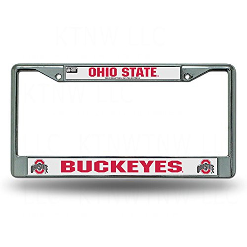 Rico Industries Officially Licensed NCAA Chrome License Plate Frame - Ohio State Buckeyes Rico Industries Officially Licensed NCAA Chrome License Plate Frame - Ohio State Buckeyes
