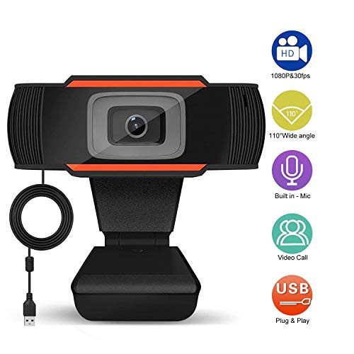 Pledulab 1080P Webcam Full HD Computer USB Camera with Mic, Live Streaming Widescreen Webcam for Video Recording, Calling, Conferencing, Gaming