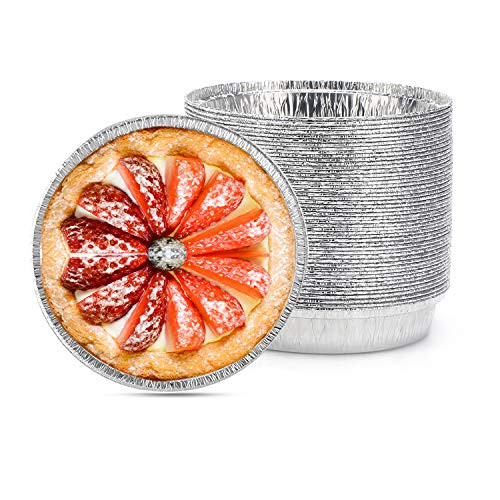 Disposable Pie Tins, Beasea 50 Pack 6 Inch Tin Tart Pans Aluminum Foil Mini Pie Pans Tins Plates Baking Foil Pans for Pies Tart Quiche Disposable Pie Tins, Beasea 50 Pack 6 Inch Tin Tart Pans Aluminum Foil Mini Pie Pans Tins Plates Baking Foil Pans for Pies Tart Quiche