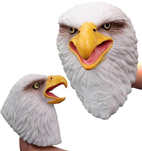 iFkoo Dinosaur Hand Puppet, Soft Realistic Rubber Rhinoceros Panda Cat Eagle Hand Puppet Role Party Play Toy Kids (White Eagle)