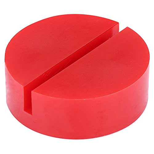 Qiilu Car Universal Slotted Frame Rail Floor Jack Pads Jacking Rubber Pad Adapter Red