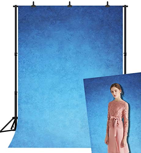 DePhoto Abstract Blue Art Portrait Photography Backdrop Seamless Vinyl Photo Background Studio Prop PGT540A 5x7ft